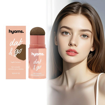 Hyams Dab & Go Hair Concealer — model hold